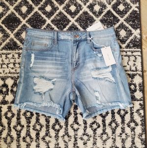 Cello Light wash distressed shorts